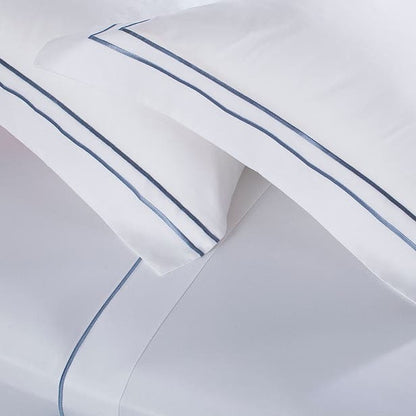 JOGO CAMA S.KING SUBLIME BRANCO PONTO CHEIO AZUL MARINHO