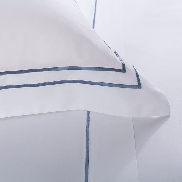 JOGO CAMA S.KING SUBLIME BRANCO PONTO CHEIO AZUL MARINHO