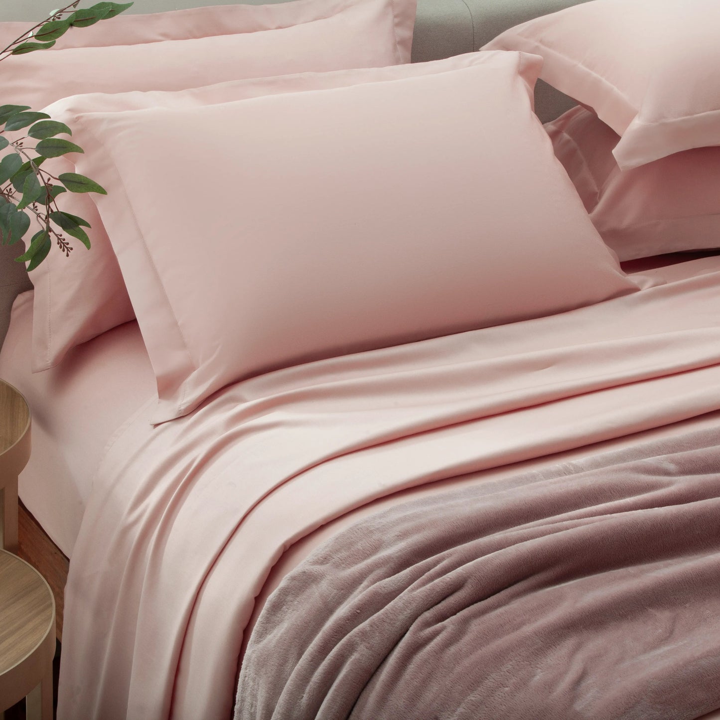 Jogo de Cama Queen Corttex Living Art 300 Fios Cetim 100% Algodão Rose