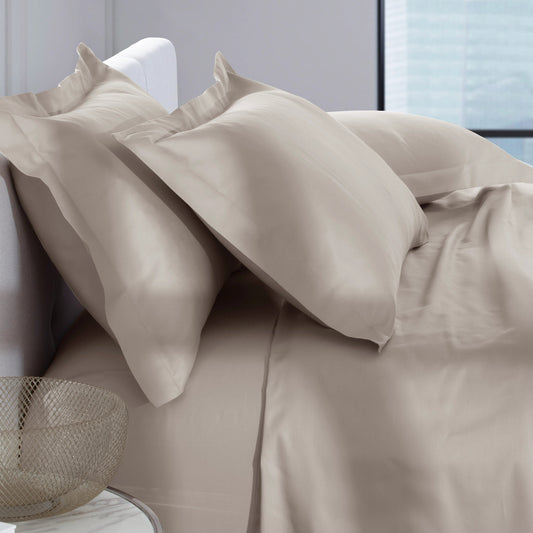 Jogo de Cama Casal Corttex Living Art 300 Fios Cetim 100% Algodão Bege