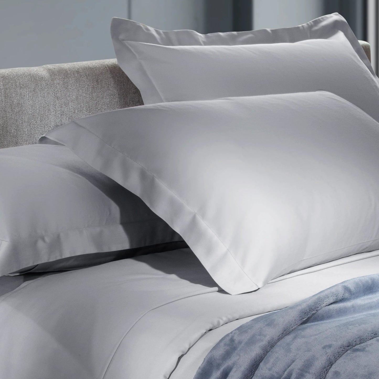 Jogo de Cama Solteiro Corttex Living Art 300 Fios Cetim 100% Algodão Cinza