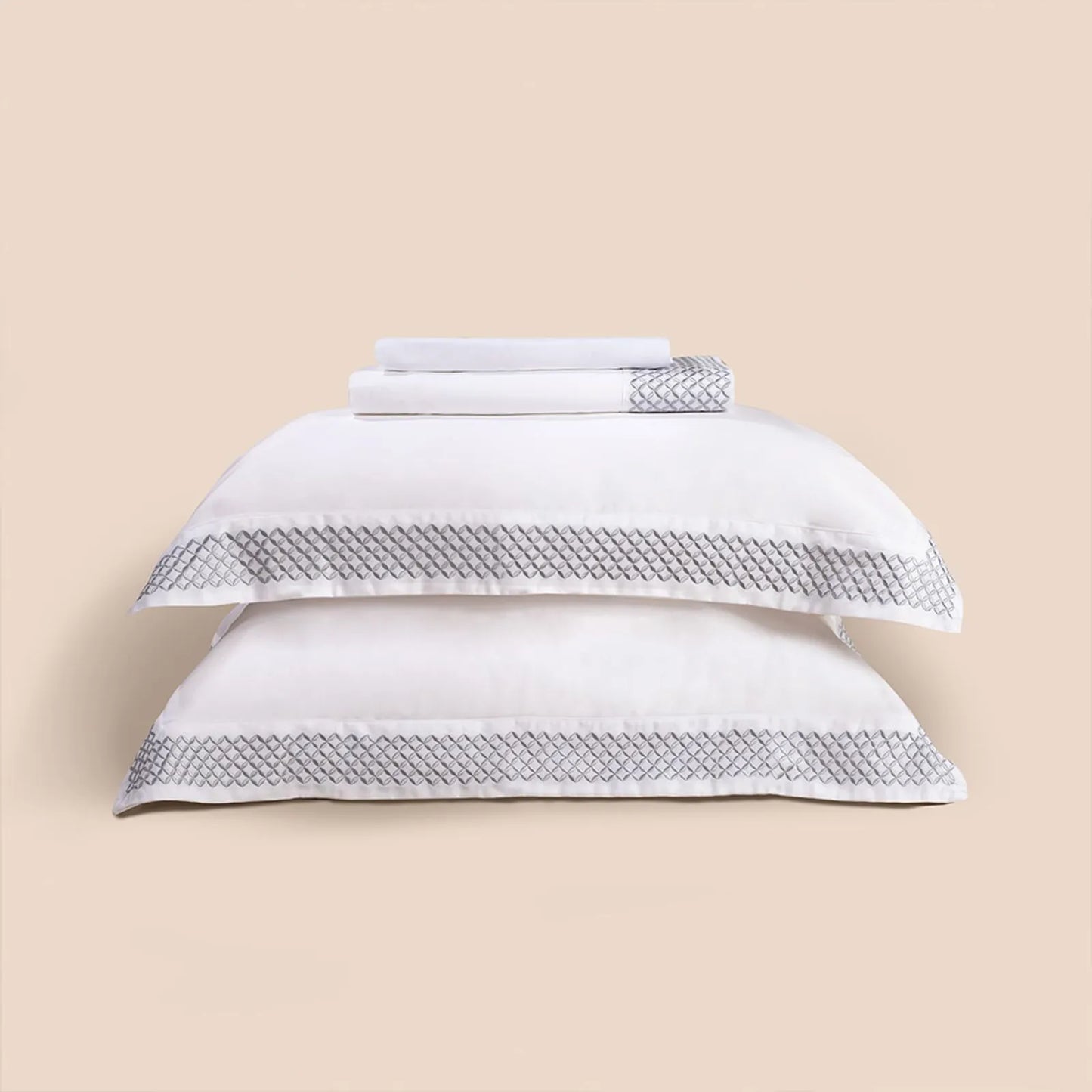 Jogo de Cama King Altenburg Haus Minimal Branco 300 Fios Cetim 100% Fibra de Bambu (4 Peças - 2,80m x 2,60m)