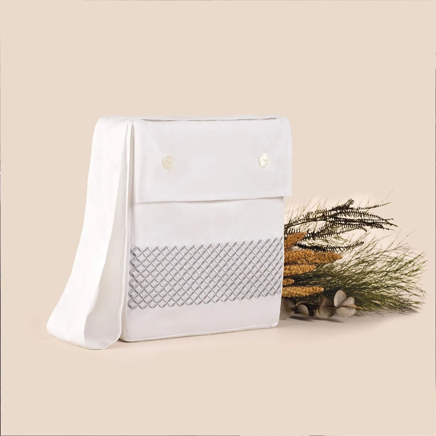 Jogo de Cama King Altenburg Haus Minimal Branco 300 Fios Cetim 100% Fibra de Bambu (4 Peças - 2,80m x 2,60m)