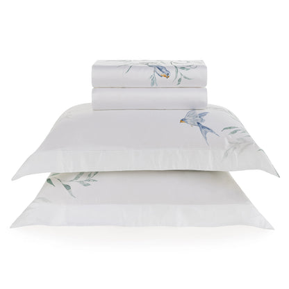 Jogo de Cama Trussardi Rondini 100% Bambu Branco Queen – 2,40 x 2,80m