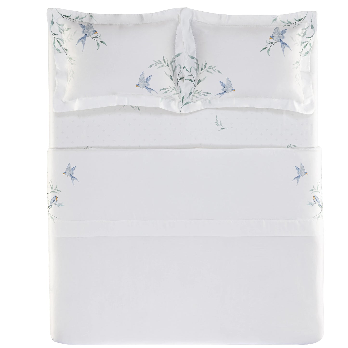 Jogo de Cama Trussardi Rondini 100% Bambu Branco Queen – 2,40 x 2,80m