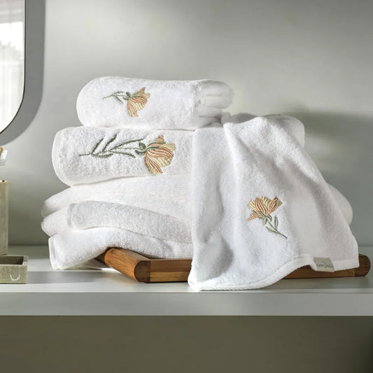 Jogo de 2 Toalhas de Lavabo Karsten Lavínia Branco 100% Algodão 500g/m² 30cm x 50cm