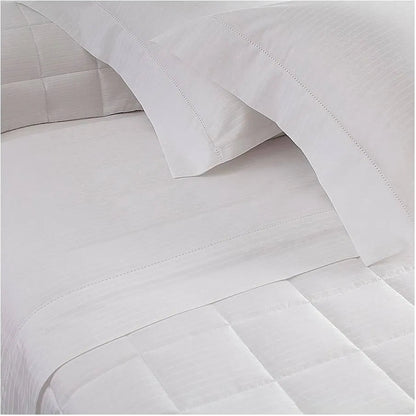 Jogo de Cama Buddemeyer Damask Stripes Branco Casal 300 Fios Cetim