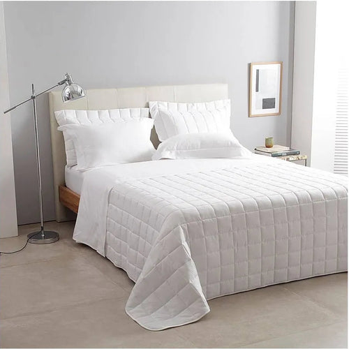 Jogo de Cama Buddemeyer Damask Stripes Branco Casal 300 Fios Cetim