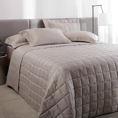 Jogo de Cama Buddemeyer Damask Stripes Caqui Queen 300 Fios Cetim