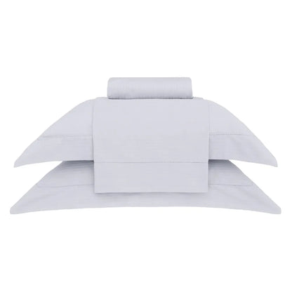 Jogo de Cama Buddemeyer Damask Stripes Cinza Queen 300 Fios Cetim