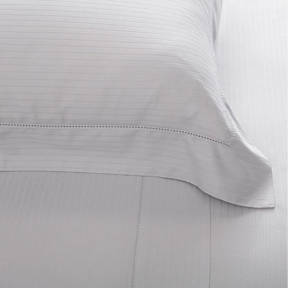 Jogo de Cama Buddemeyer Damask Stripes Cinza Queen 300 Fios Cetim