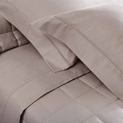 Jogo de Cama Casal Buddemeyer Damask Stripes – Kaki