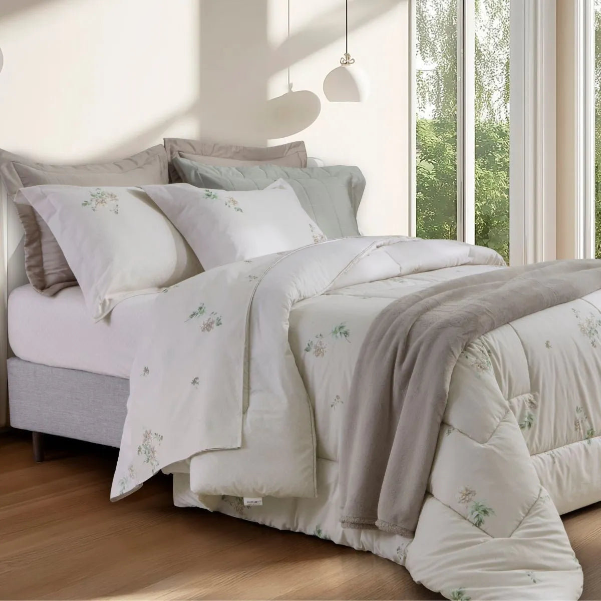 Jogo de Cama Casal Kacyumara Vida Bela 200 Fios Erdene 4 Peças