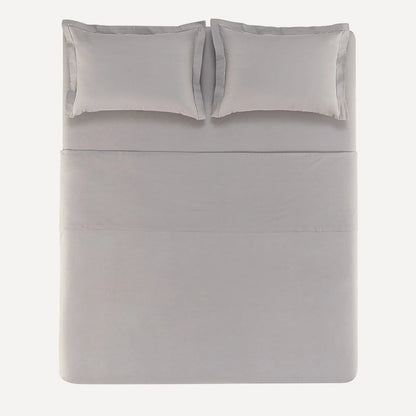 Jogo de Cama Casal Karsten Deliz 200 Fios Titânio e Cinza 4 Peças