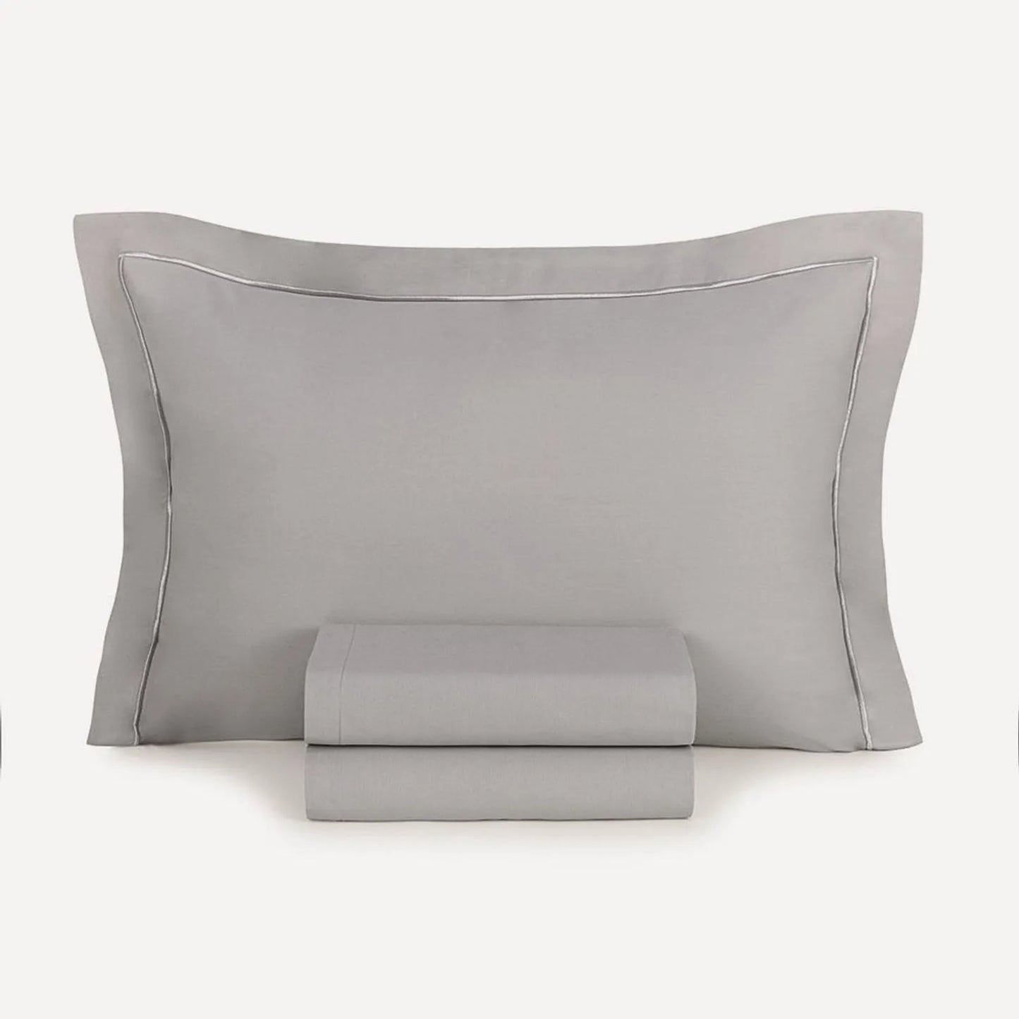 Jogo de Cama Casal Karsten Deliz 200 Fios Titânio e Cinza 4 Peças