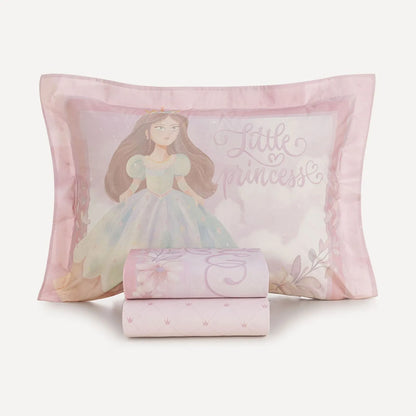 Jogo de Cama Casal Karsten Kids Princesinha 200 Fios 100% Algodão 4 Peças