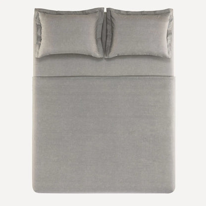 Jogo de Cama Casal Karsten Tesso Cinza 160 Fios 100% Algodão 4 Peças