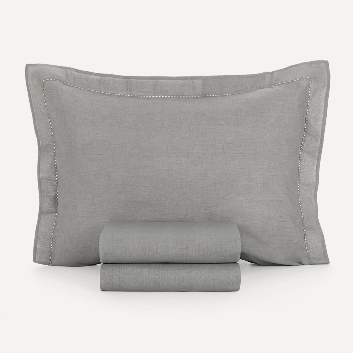 Jogo de Cama Casal Karsten Tesso Cinza 160 Fios 100% Algodão 4 Peças