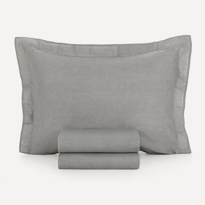 Jogo de Cama Casal Karsten Tesso Cinza 160 Fios 100% Algodão 4 Peças