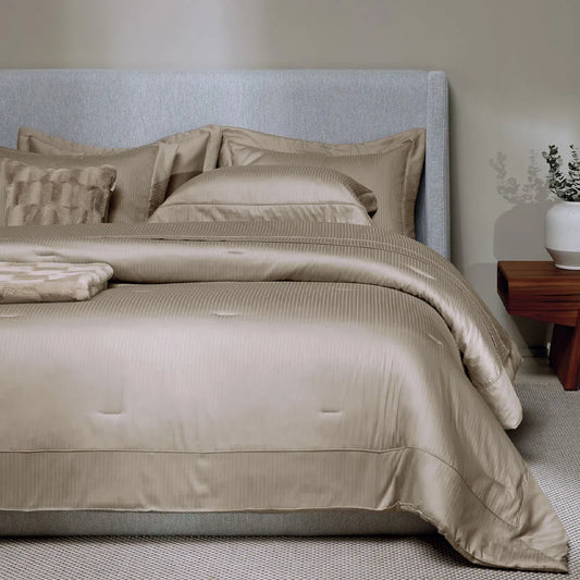 Jogo de Cama Casal Trussardi Fratelli 300 Fios Nocciola 4 Peças