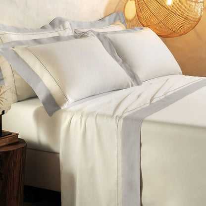 Jogo de Cama King Altenburg Haus Supremo Cinza Boho 300 Fios Cetim