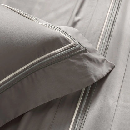 Jogo de Cama Queen Altenburg Essenza Cinza 300 Fios Cetim de Bambu (4 Peças)