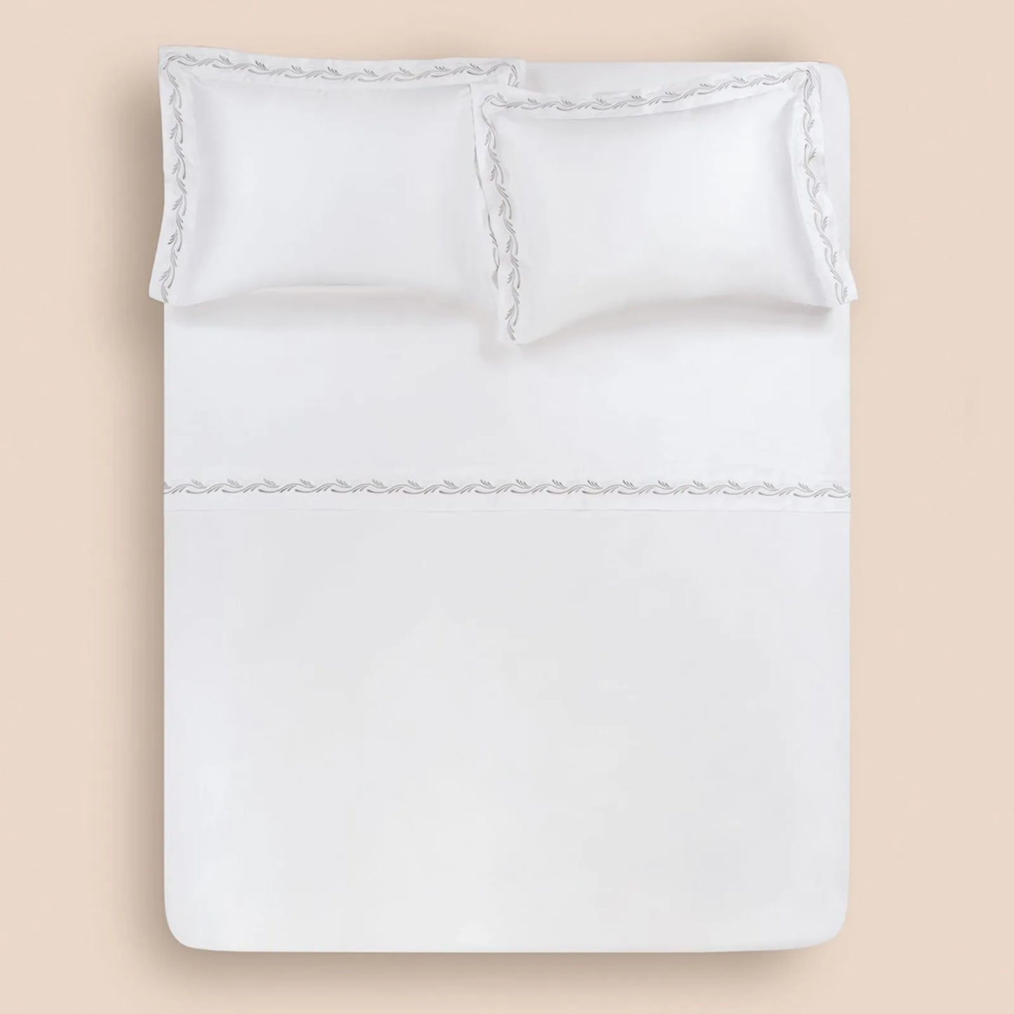 Jogo de Cama Queen Altenburg Haus Ondas Branco (4 Peças - 2,50m x 2,60m)