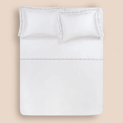 Jogo de Cama Queen Altenburg Haus Ondas Branco (4 Peças - 2,50m x 2,60m)