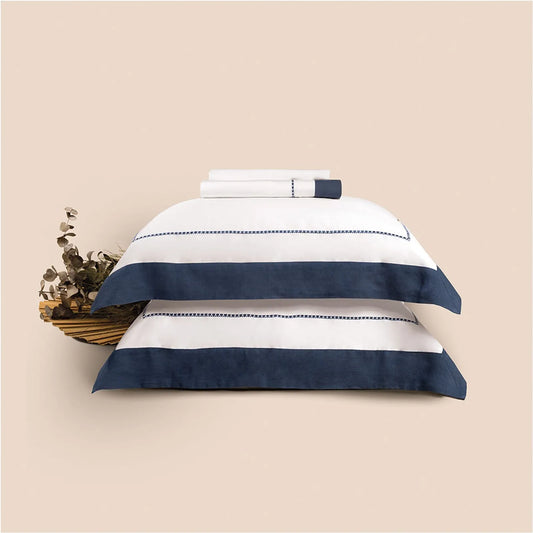 Jogo de Cama King Altenburg Haus Supremo Azul Intenso 300 Fios Cetim 100% Algodão Egípcio (4 Peças - 2,80m x 2,60m)
