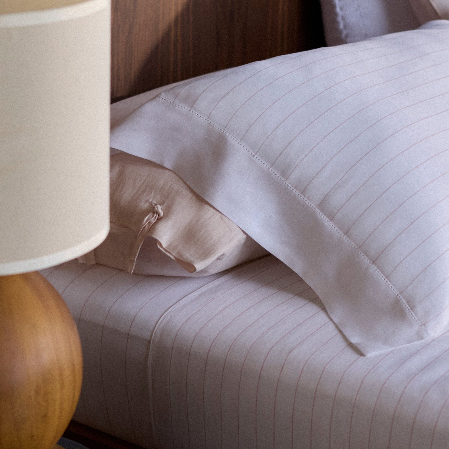 Jogo de Cama Queen Buddemeyer Luxus Lino Stripes 100% Linho Bege 240x280cm