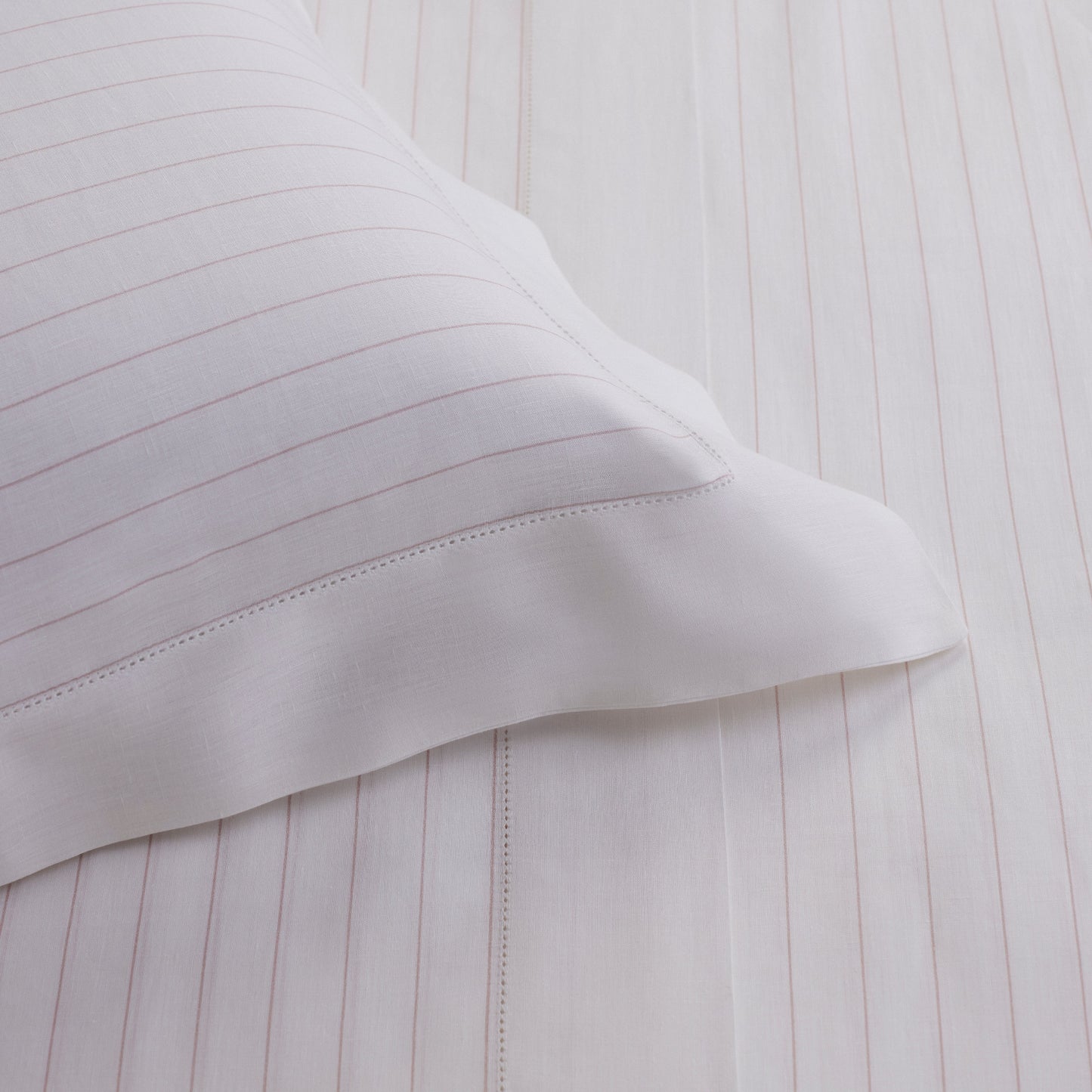 Jogo de Cama Queen Buddemeyer Luxus Lino Stripes 100% Linho Bege 240x280cm