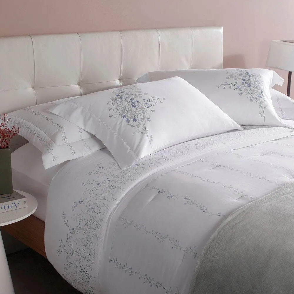 Jogo de Cama Queen Buddemeyer Vision Blue Daisy 4 Peças 2,40m x 2,75m