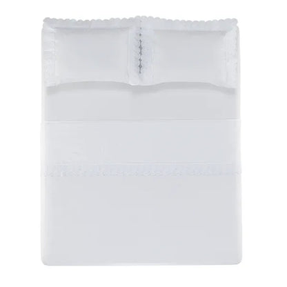 Jogo de Cama Trussardi King Farfalla 200 Fios Percal 100% Algodão Branco 280x280cm