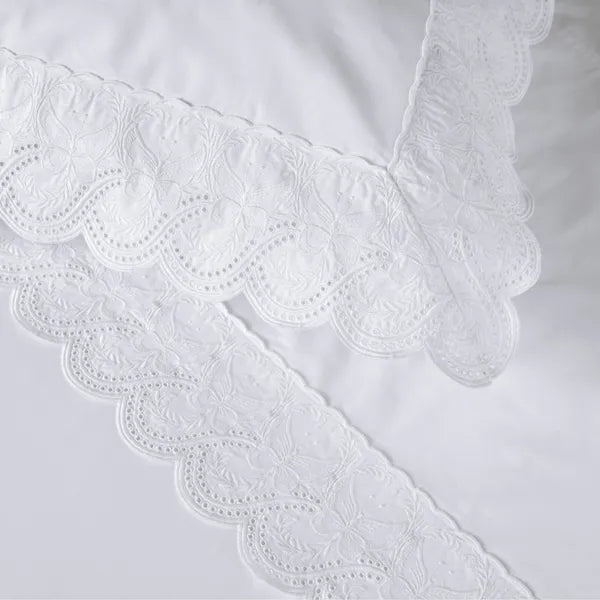 Jogo de Cama Trussardi King Farfalla 200 Fios Percal 100% Algodão Branco 280x280cm