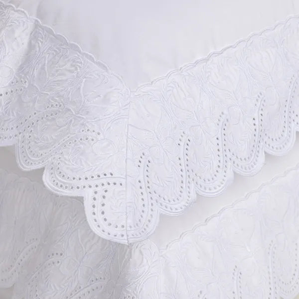 Jogo de Cama Trussardi King Farfalla 200 Fios Percal 100% Algodão Branco 280x280cm