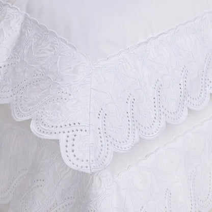 Jogo de Cama Trussardi King Farfalla 200 Fios Percal 100% Algodão Branco 280x280cm