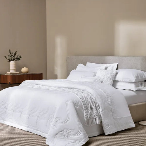 Jogo de Cama Trussardi King Farfalla 200 Fios Percal 100% Algodão Branco 280x280cm