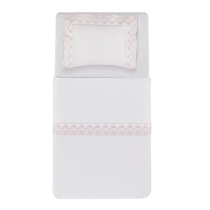 Jogo de Cama Trussardi Olivia Baby Branco e Soft Nude – 3 Peças (1,10 x 1,60m)