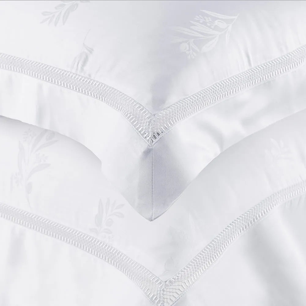 Jogo de Cama Trussardi Olivine Bambu Natural King 300 Fios Cetim