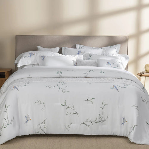 Jogo de Cama Trussardi Rondini 100% Bambu Branco Queen – 2,40 x 2,80m