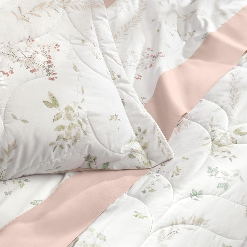 Jogo de Colcha Altenburg Algodão Lux Apaixonada 200 Fios 3 Peças 2,10x2,50m Brisa