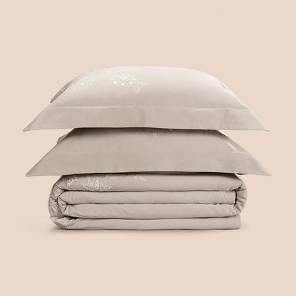 Jogo de Colcha Super King Altenburg Haus Jardim Cetim 300 Fios 100% Algodão Bege Instinto 3 Peças