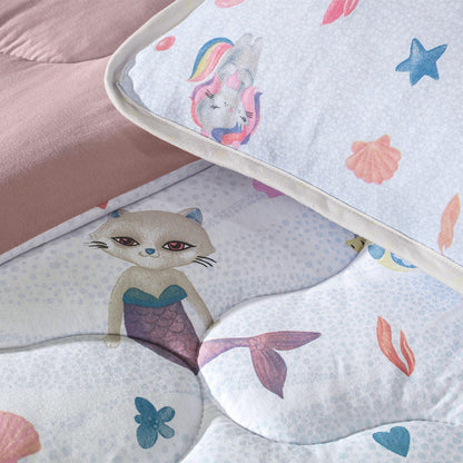 Jogo de Colcha Altenburg Mundo Kids Malha Antimicrobiana Mar Magia 2 Peças 1,70x2,40m