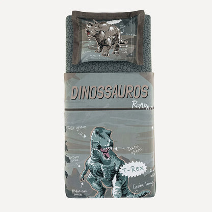 Jogo de Colcha Karsten T-Rex Estampado Solteiro 1,80m x 2,60m
