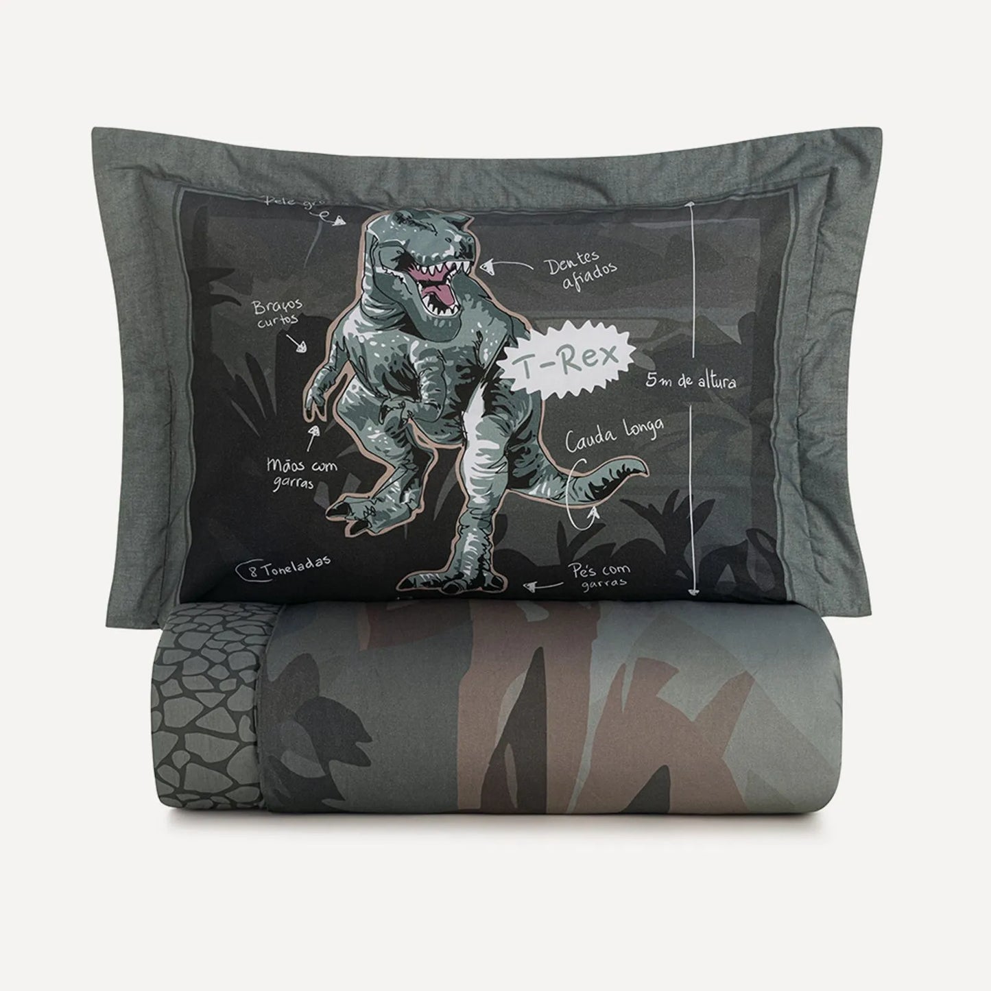 Jogo de Colcha Karsten T-Rex Estampado Solteiro 1,80m x 2,60m