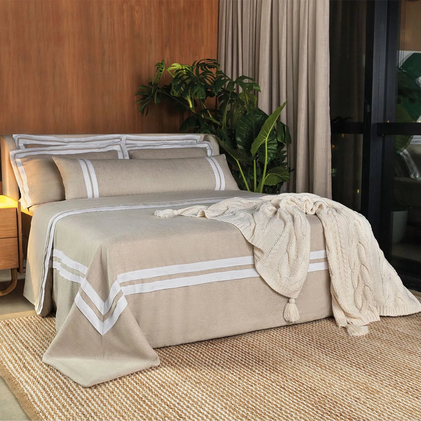 Jogo de Colcha King Altenburg Haus Galeria Bege Instinto (3 Peças - 2,80m x 2,60m)