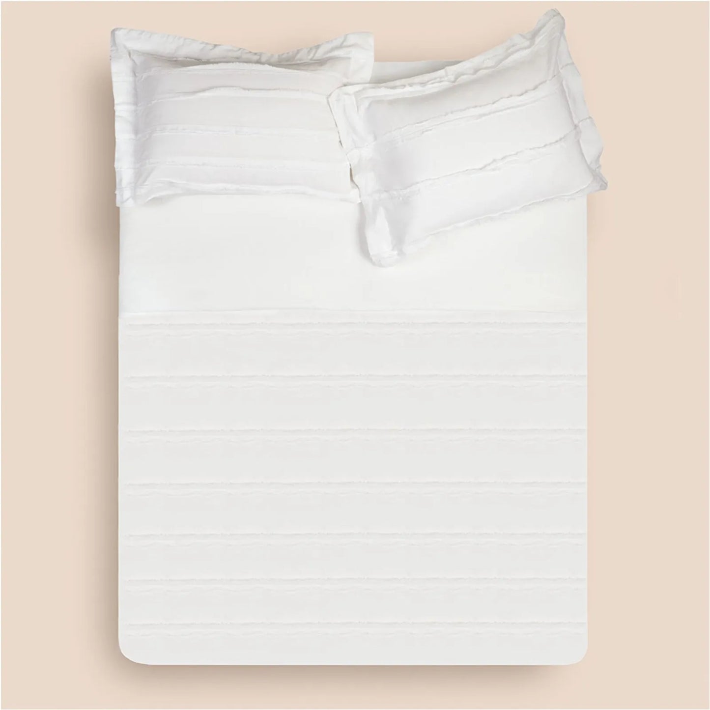 Jogo de Colcha King Altenburg Haus Raia Branco (3 Peças - 2,90m x 2,70m)