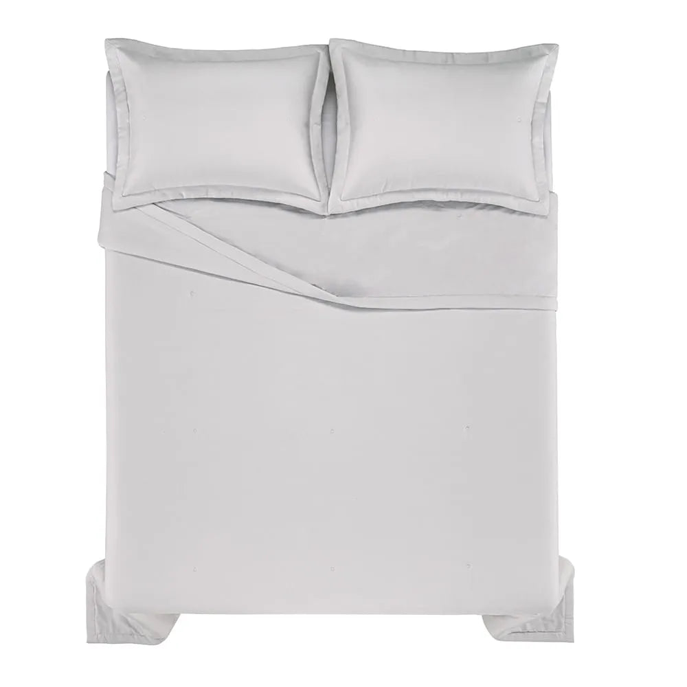 Jogo de Colcha King Trussardi Nicelli Piquet Branco 2,90m x 2,70m