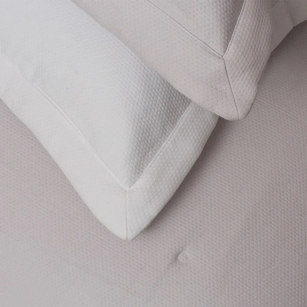 Jogo de Colcha King Trussardi Nicelli Piquet Branco 2,90m x 2,70m