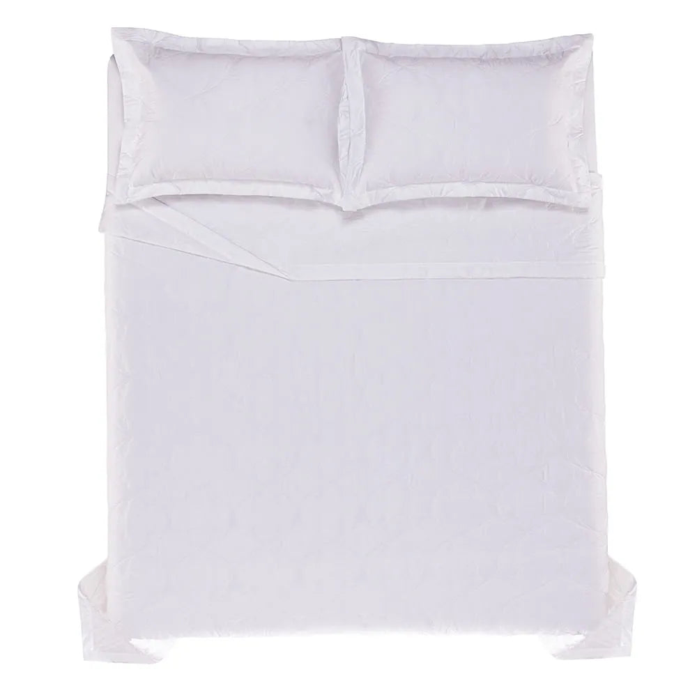 Jogo de Colcha King Trussardi Romanza Branco 300 Fios 100% Algodão Egípcio 3 Peças 2,90m x 2,50m